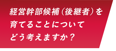 経営幹部候補（後継者）を育てることについてどう考えますか？
