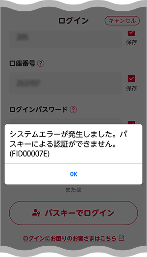 エラーメッセージ表示例