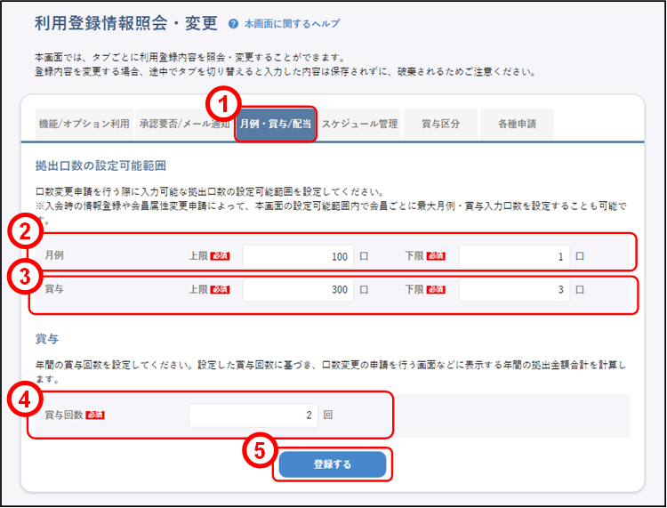 利用登録情報照会・変更(月例・賞与/配当)のイメージです