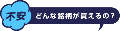 不安 どんな銘柄が買えるの?