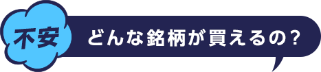 不安 どんな銘柄が買えるの?